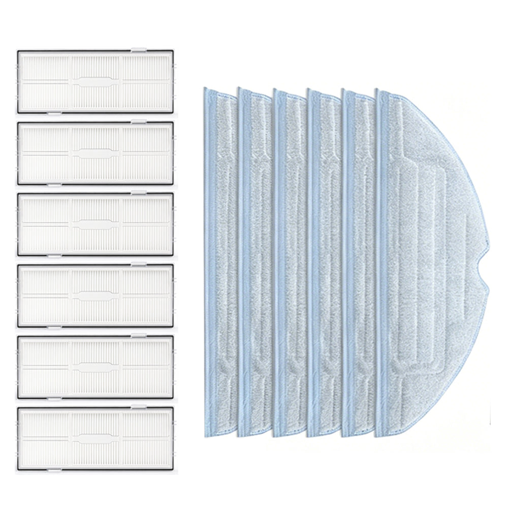 12-Pack Washable Mop Pads & HEPA Filters Compatible with Roborock S7 Series