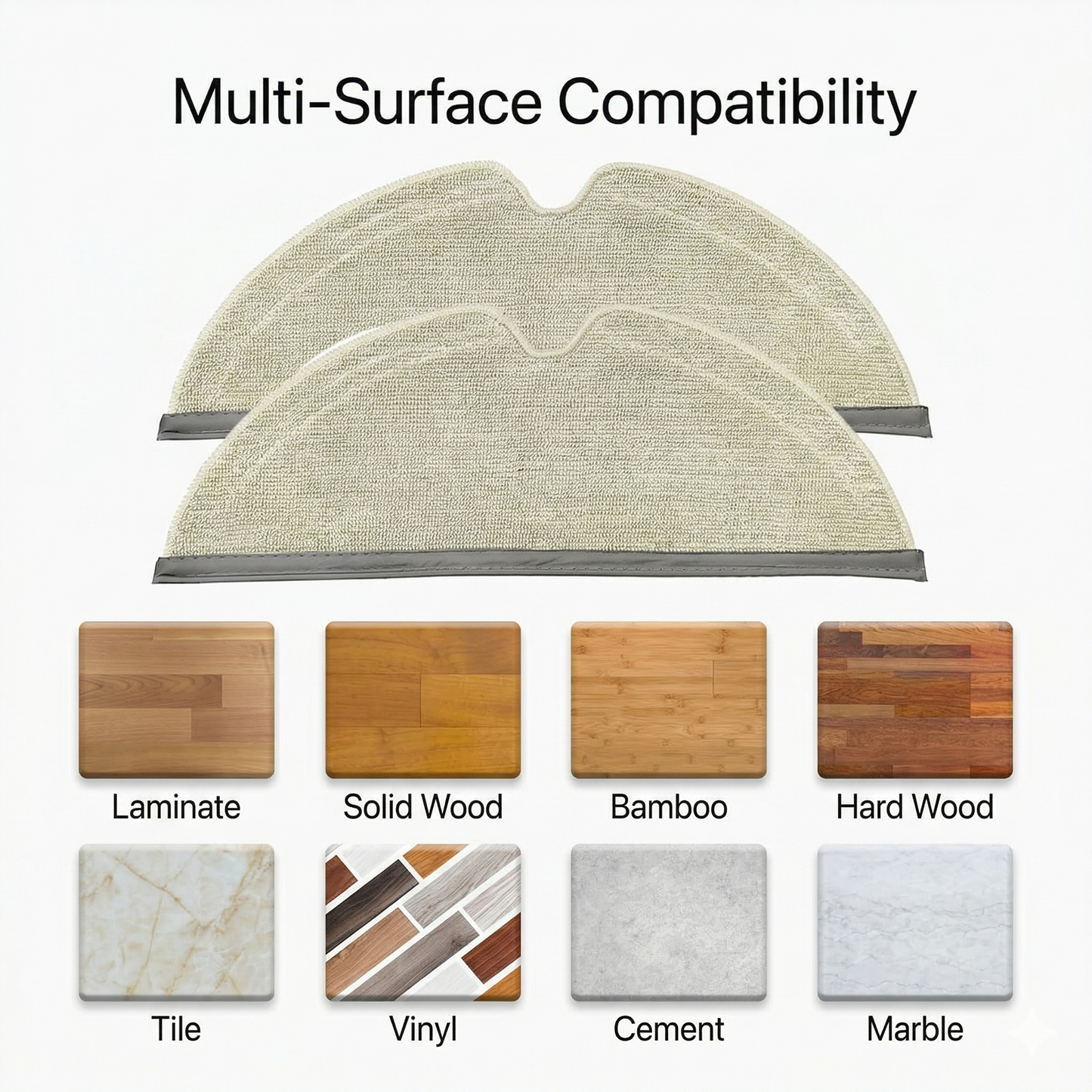 Premium Washable Mop Pads Replacement for Roborock Q7, Q8, Q5 Pro, S5, S6 & E Series (6-Pack)