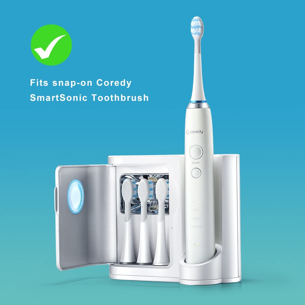Toothbrush Replacement Brush Head for Coredy Smart Sonic Toothbrush (2 count/pack)