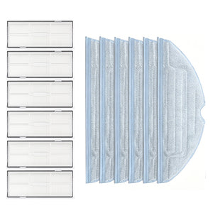 12-Pack Washable Mop Pads & HEPA Filters Compatible with Roborock S7 Series