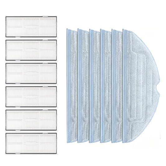 12-Pack Washable Mop Pads & HEPA Filters Compatible with Roborock S7 Series