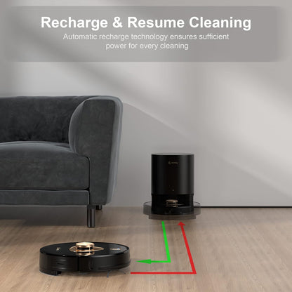 Fatory-Stock Only 1 left Coredy L900X Robot Vacuum Cleaner with Self Emptying Base, Laser Navigation Robotic Vacuums and Mop Multi-Floor Mapping, 2700Pa Suction