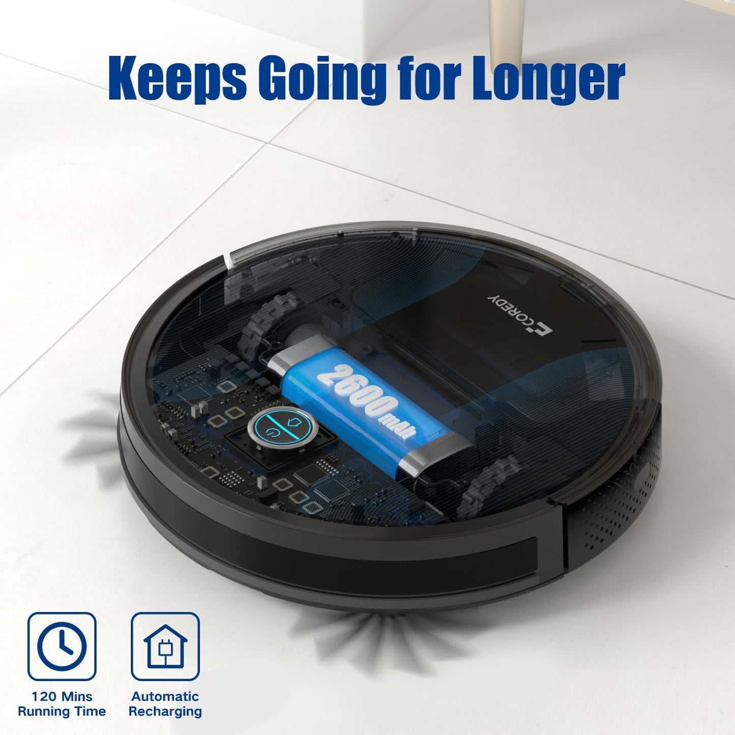 [Factory Overstock]-Coredy R550 Ultra Robot Vacuum Cleaner, 2200Pa Strong Suction